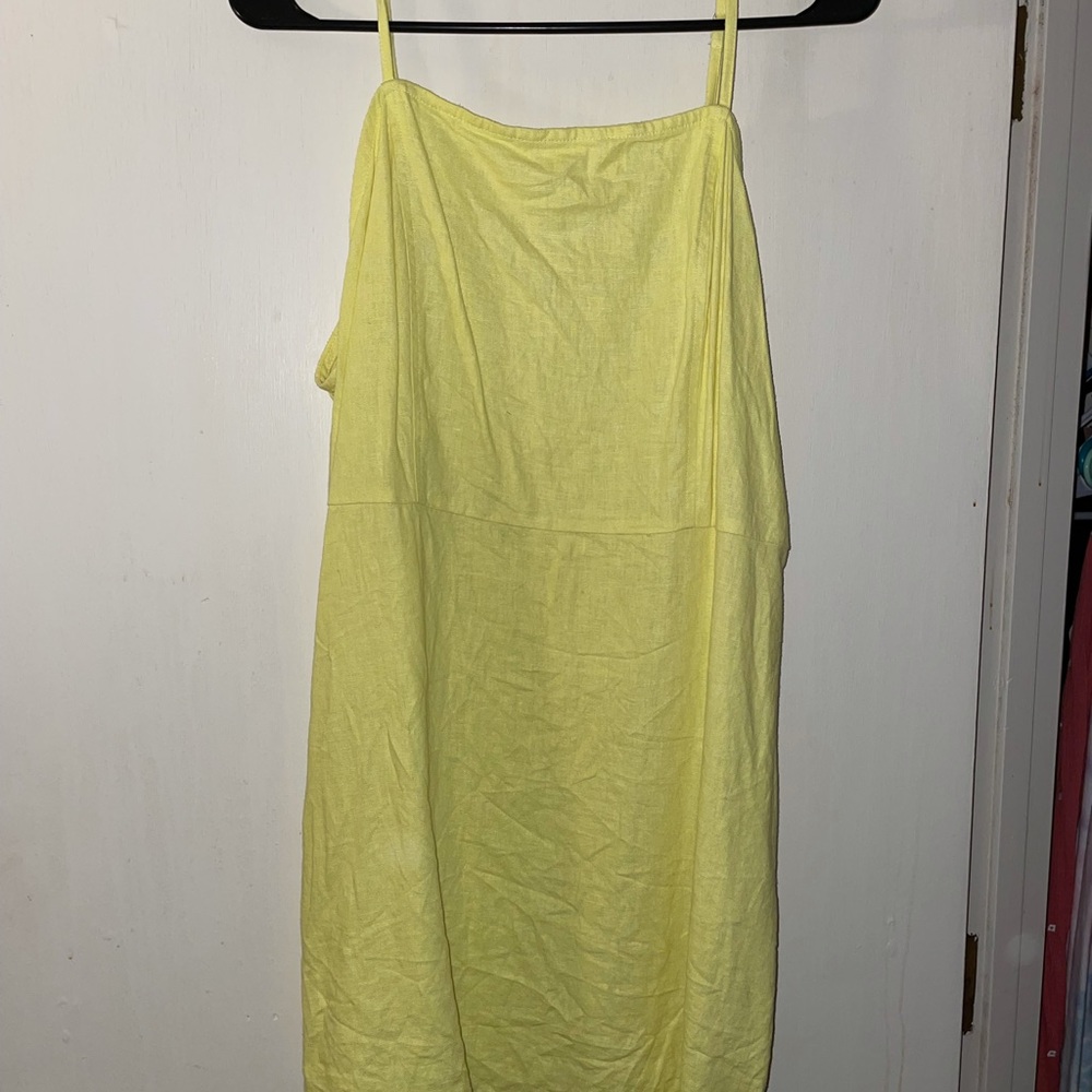Yellow linen sundress